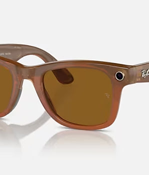RAY-BAN | META WAYFARER | SHINY | Caramel Transparent / Brown Polarized