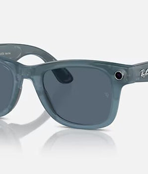 RAY-BAN | META WAYFARER | Matte Jeans Transparent / Dusty Blue Polarized